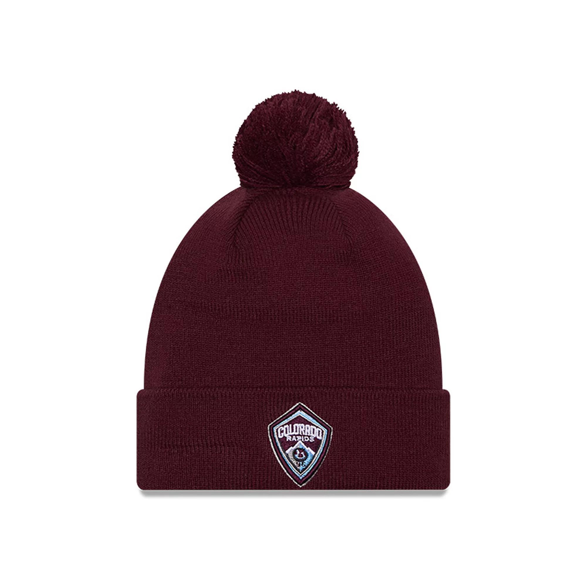 Mens New Era Burgundy Colorado Rapids Jersey Hook Cuff Knit Hat with Pom Product Image