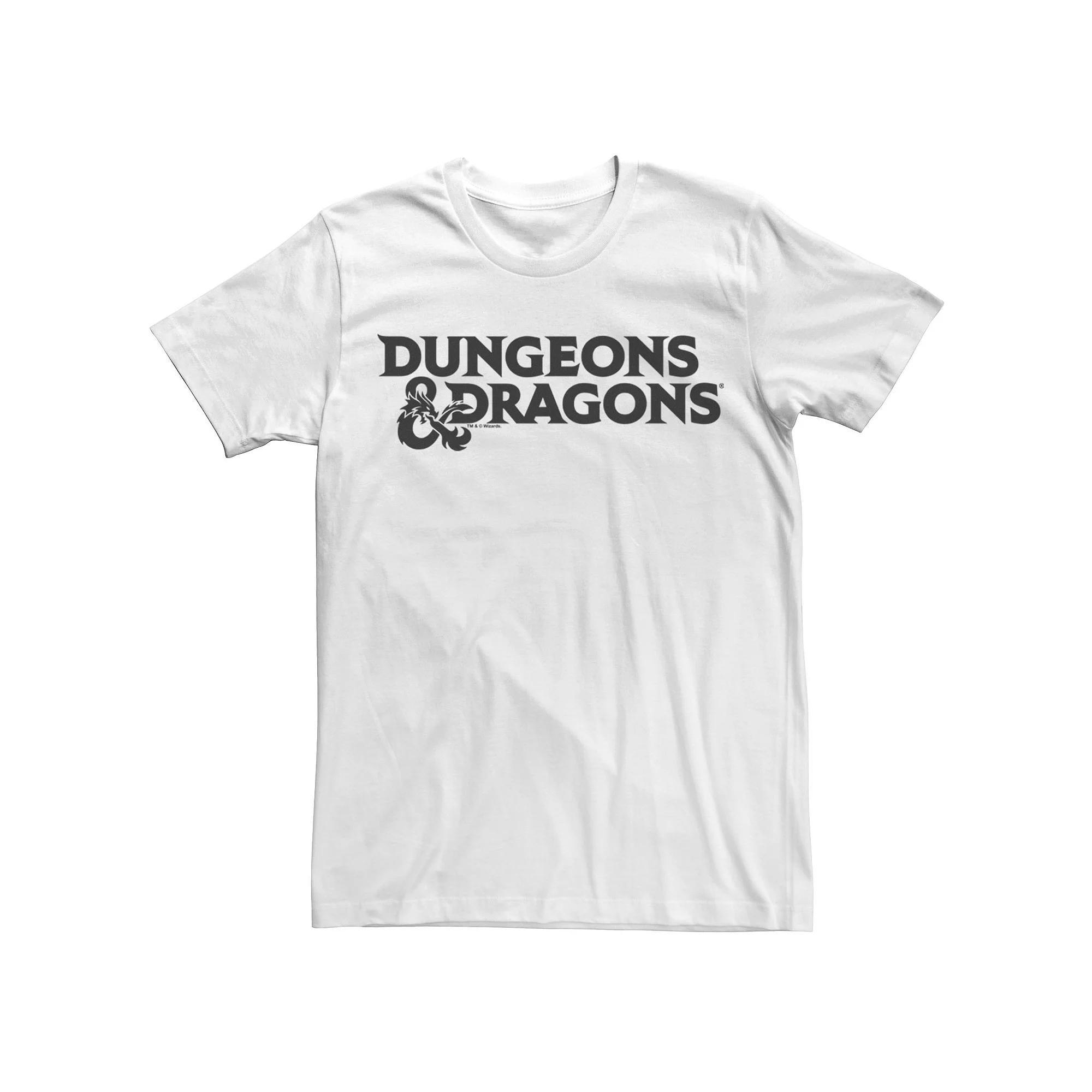 Big & Tall Dungeons And Dragons Flat Logo Tee, Men's, Size: 5XL, White Product Image
