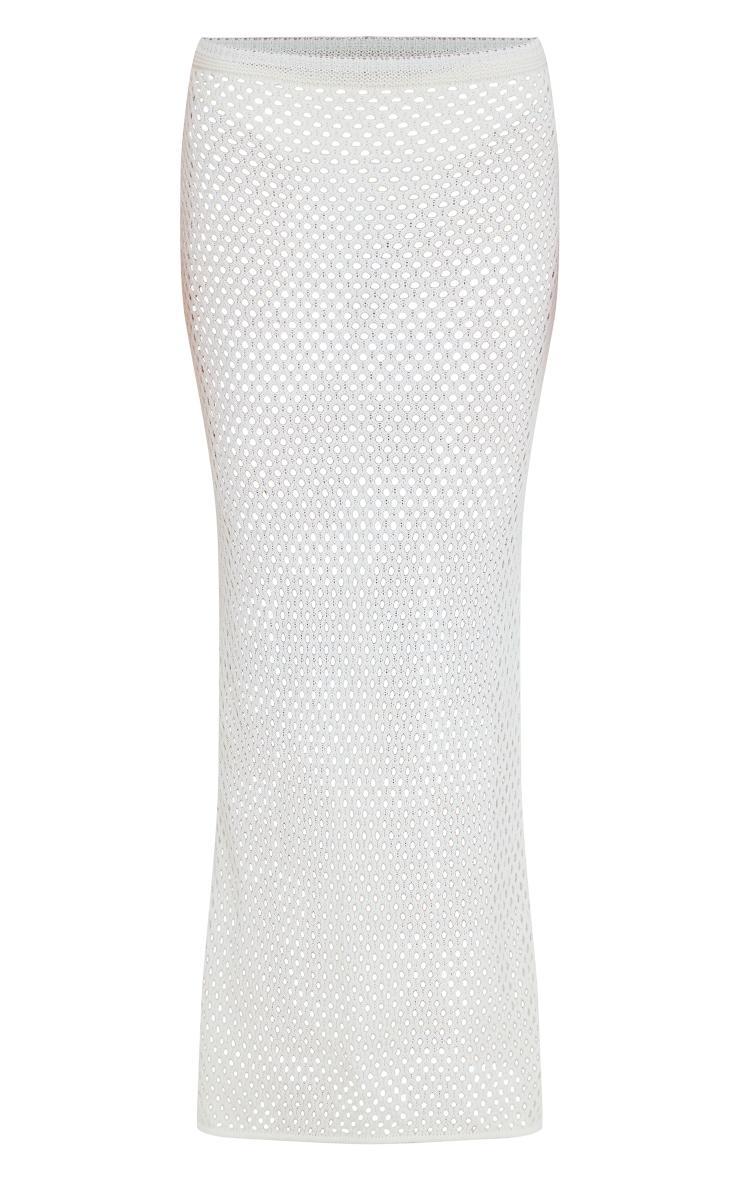 Cream Crochet Maxi Skirt Product Image