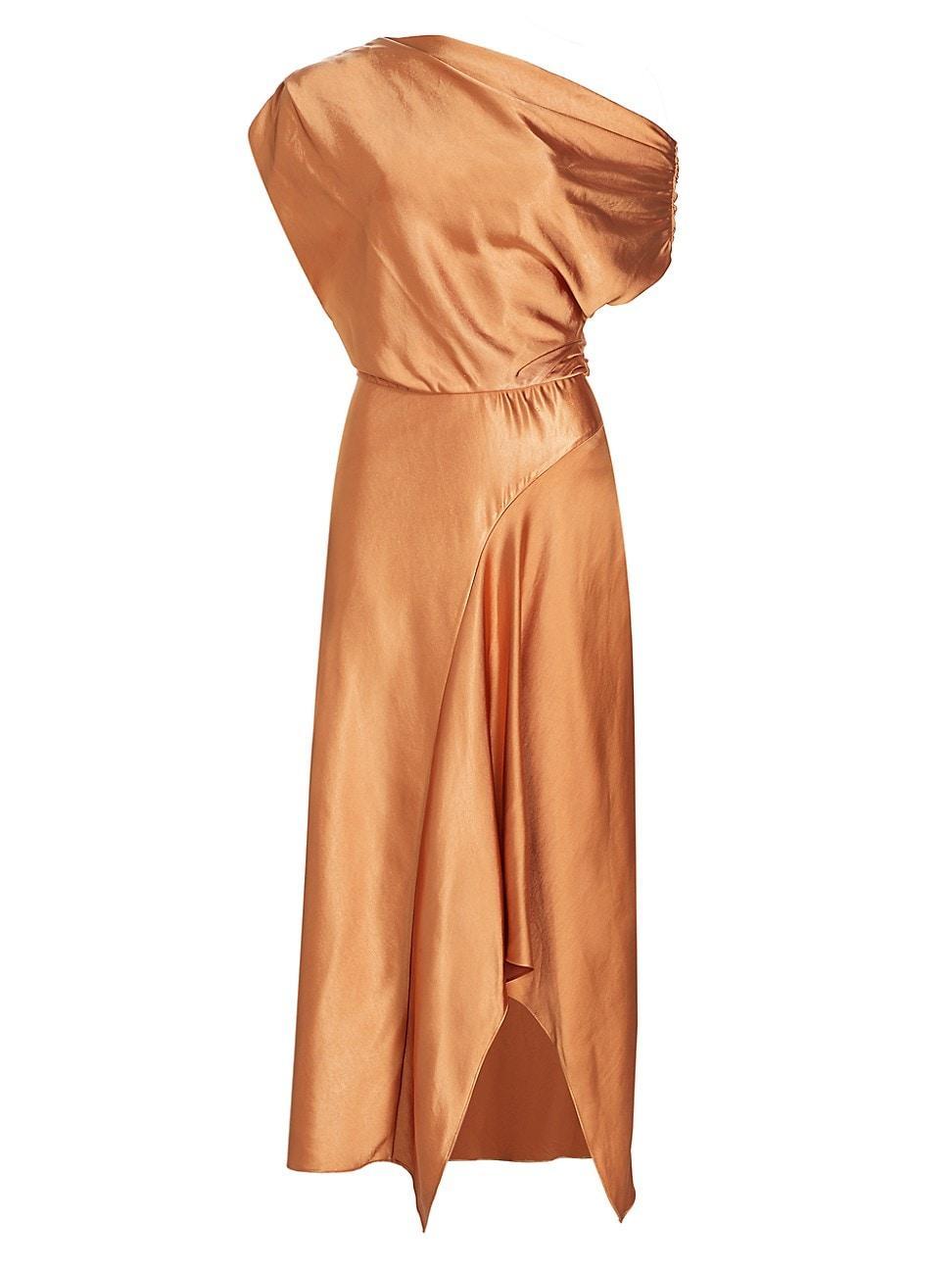 Jasmine Draped Satin Midi Dress Product Image