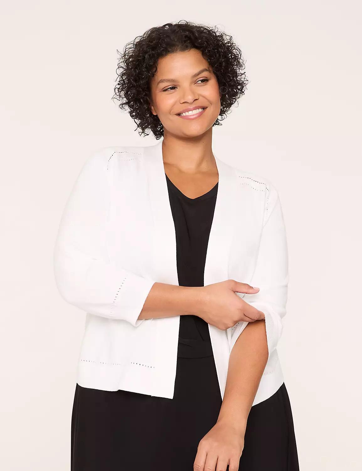 3/4-Sleeve Open-Front Shrug Product Image