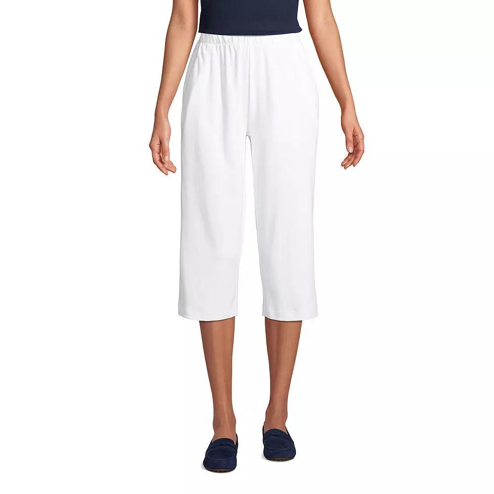 Women's Lands' End Sport High Waist Pull-On Capri Pants, Size: XL Tall, Black Product Image