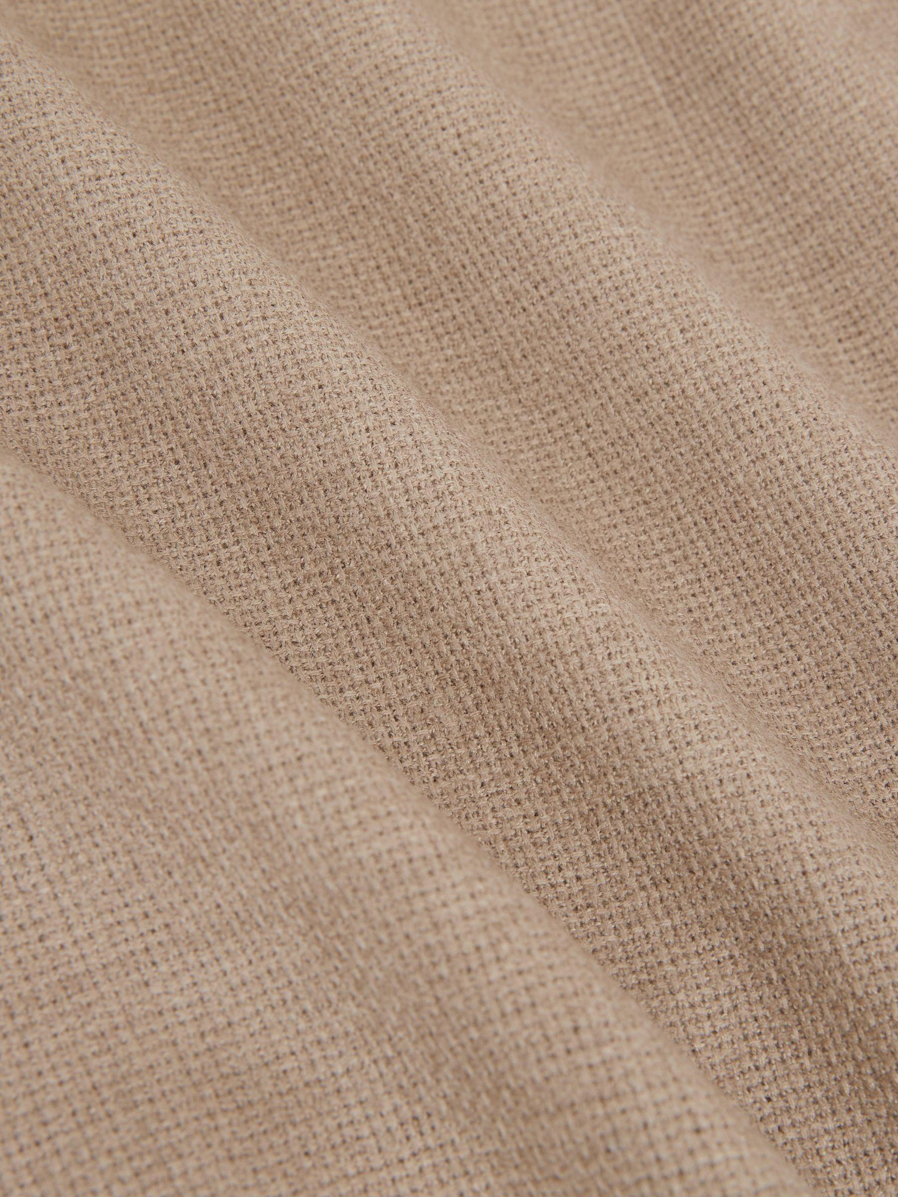 Slim-Fit Wool-Blend Double-Breasted Suit Blazer in Oatmeal Brown Product Image