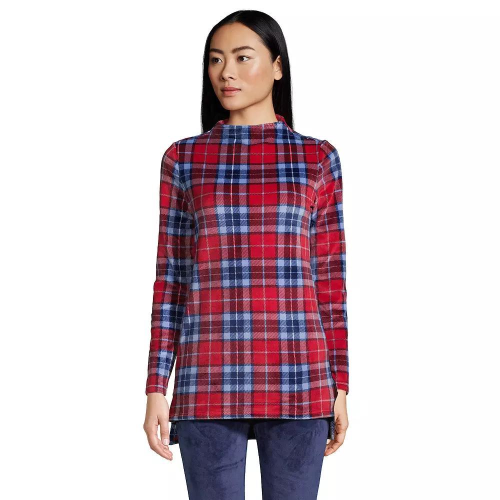 Petite Lands' End Cozy Long Sleeve Pajama Top & Pajama Leggings Set, Women's, Size: Small Petite, Rich Red Team Plaid Product Image