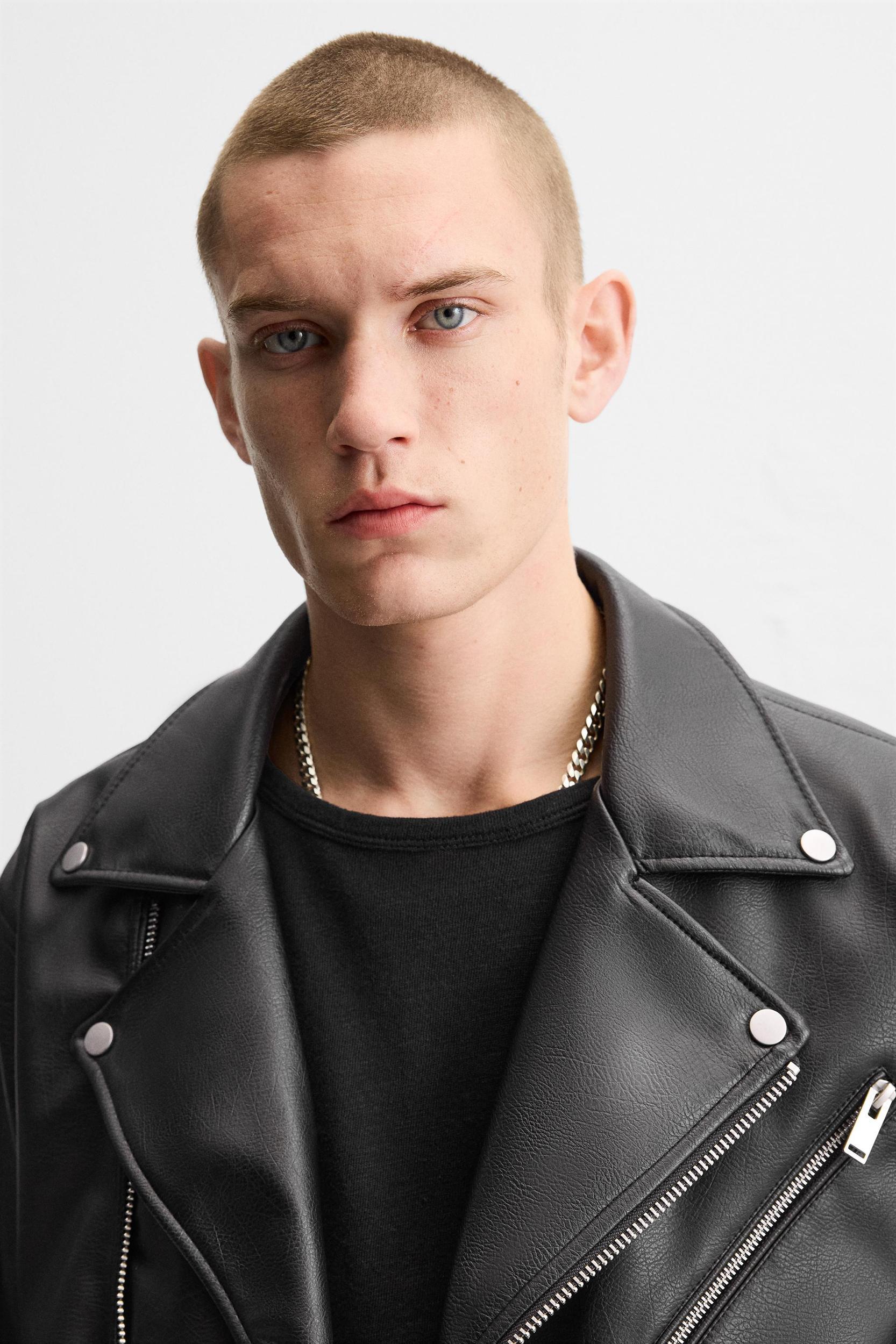 FAUX LEATHER BIKER JACKET Product Image