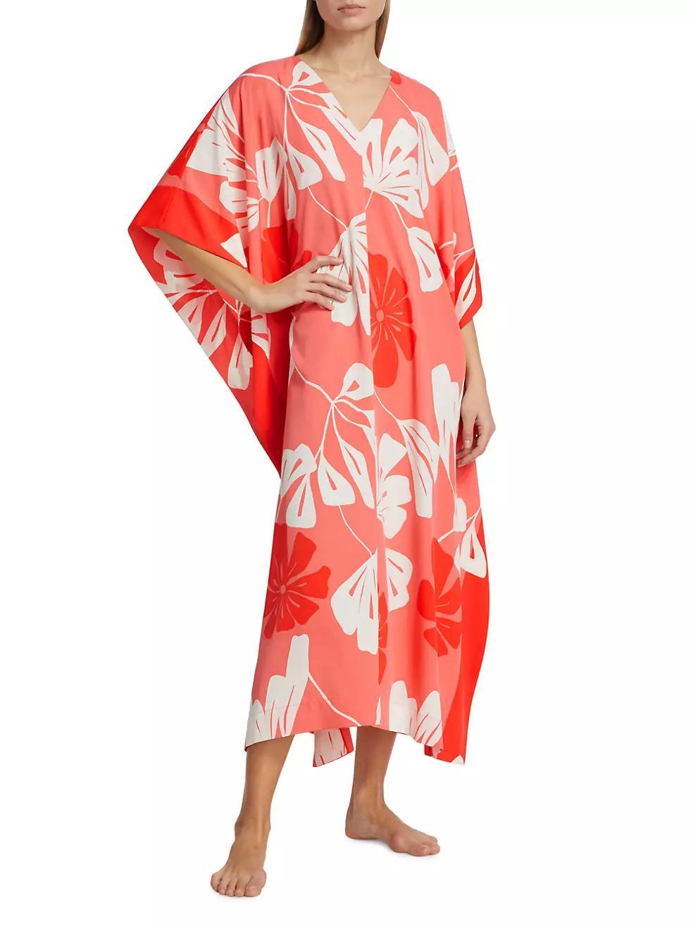 Palma Crêpe de Chine Caftan Dress Product Image