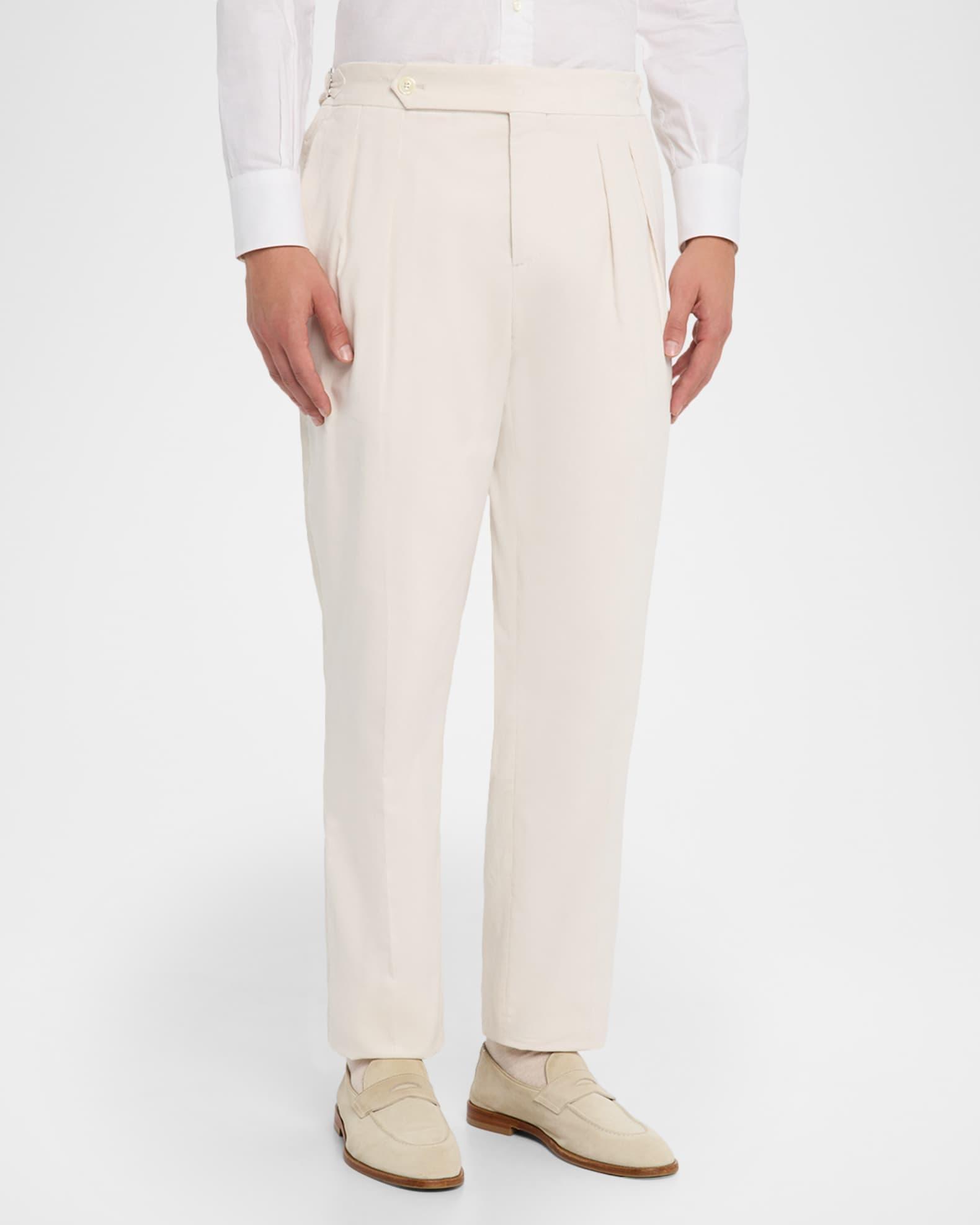 Men's High-Rise Corduroy Pleated Pants Product Image