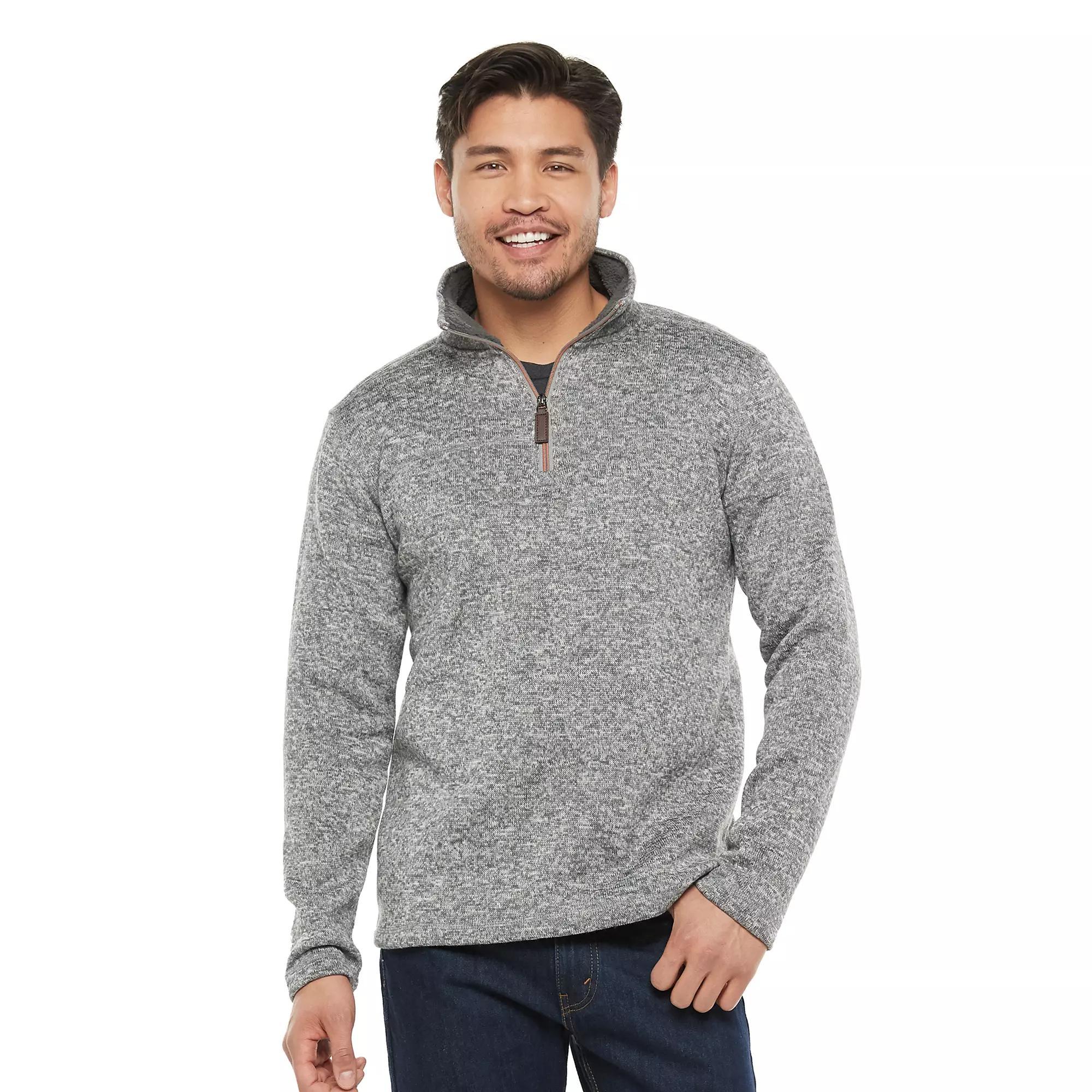 Men's Victory Outfitters Sherpa-Fleece Quarter-Zip Pullover, Size: XXL, Gray Product Image