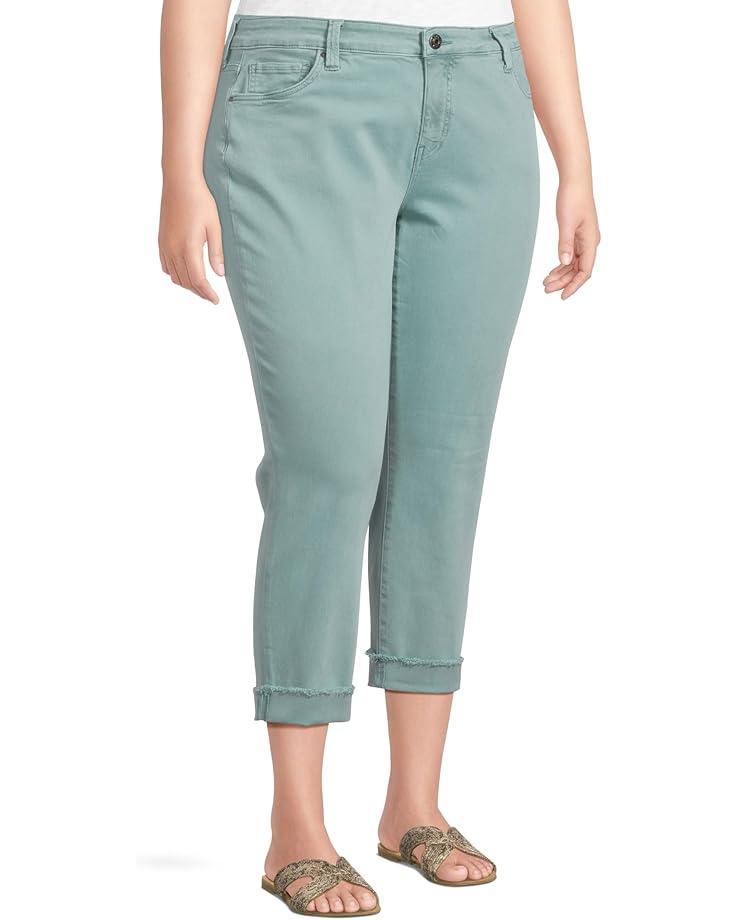 Plus Size Amy Crop Straight Leg- Roll Up Fray Princess Seam Product Image