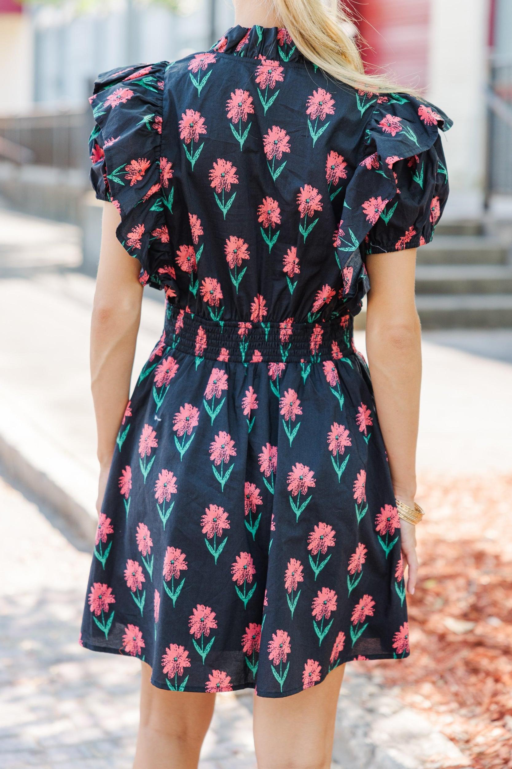 Now Or Never Black Floral Dress Female Product Image