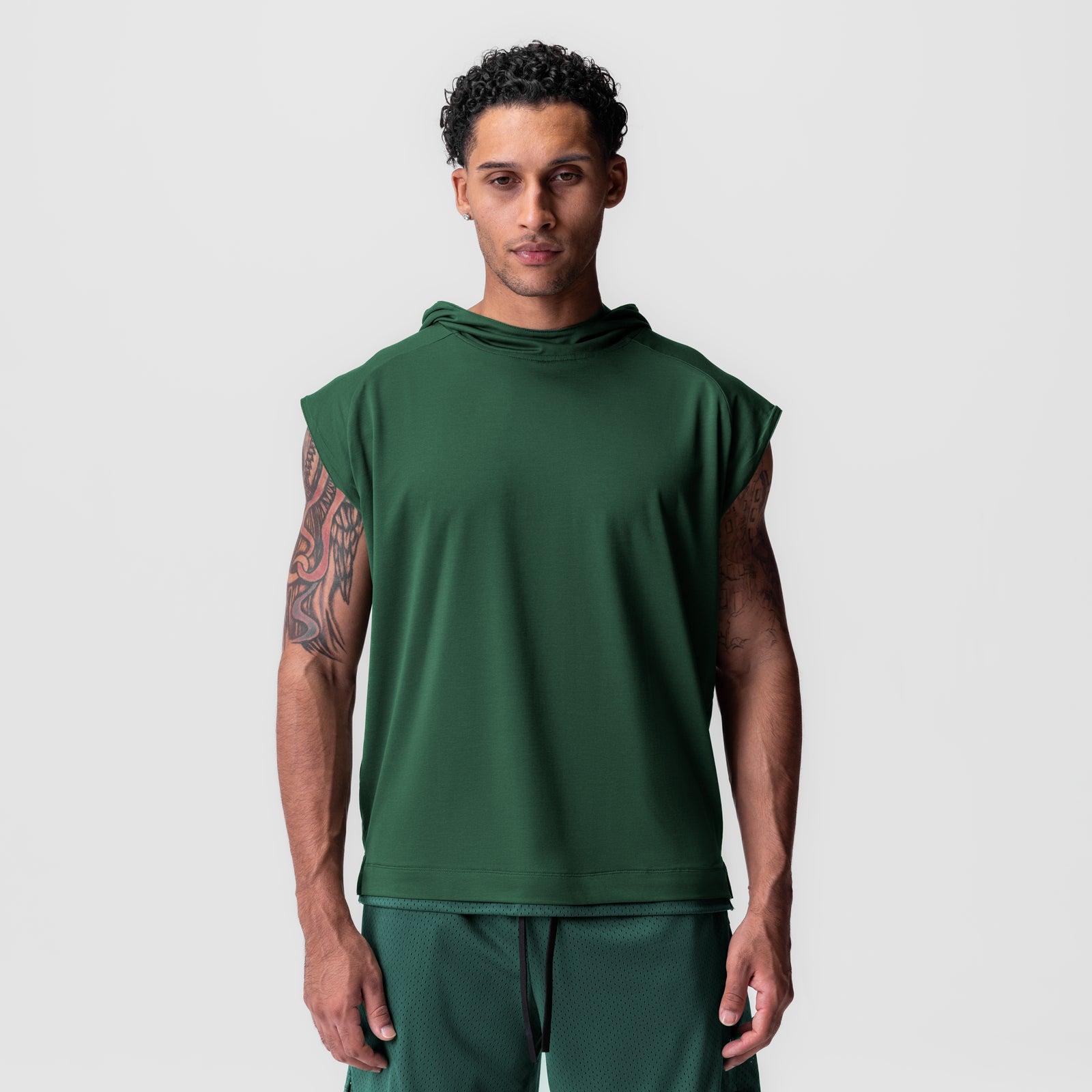 0983. Reversible 2-in-1 Cutoff Hoodie - Forest Green Product Image