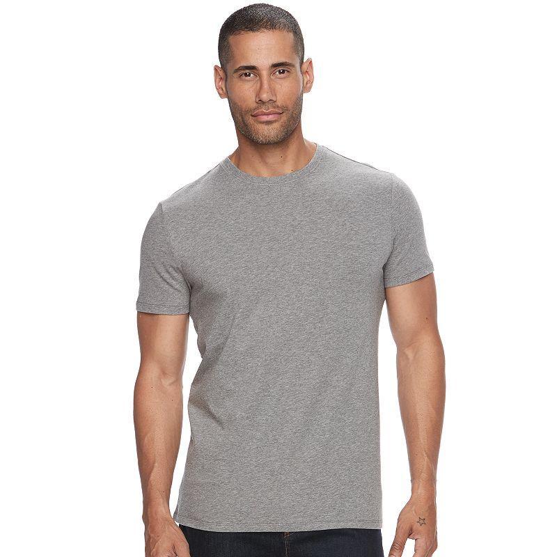 Mens Apt. 9 Premier Flex Short Sleeve Crewneck Tee Fog Grey Product Image