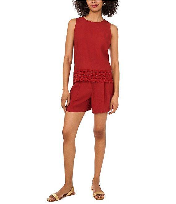 Vince Camuto Woven Pleated Elastic Back Waistband Shorts Product Image