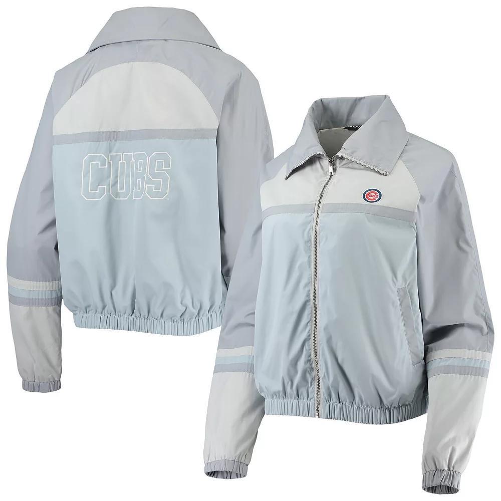Women's The Wild Collective Royal Chicago Cubs Colorblock Track Raglan Full-Zip Jacket, Size: Medium, Light Product Image