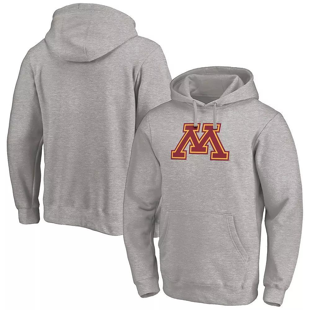 Men's Fanatics Heather Gray Minnesota Golden Gophers Primary Logo Pullover Hoodie, Size: Large, Grey Product Image