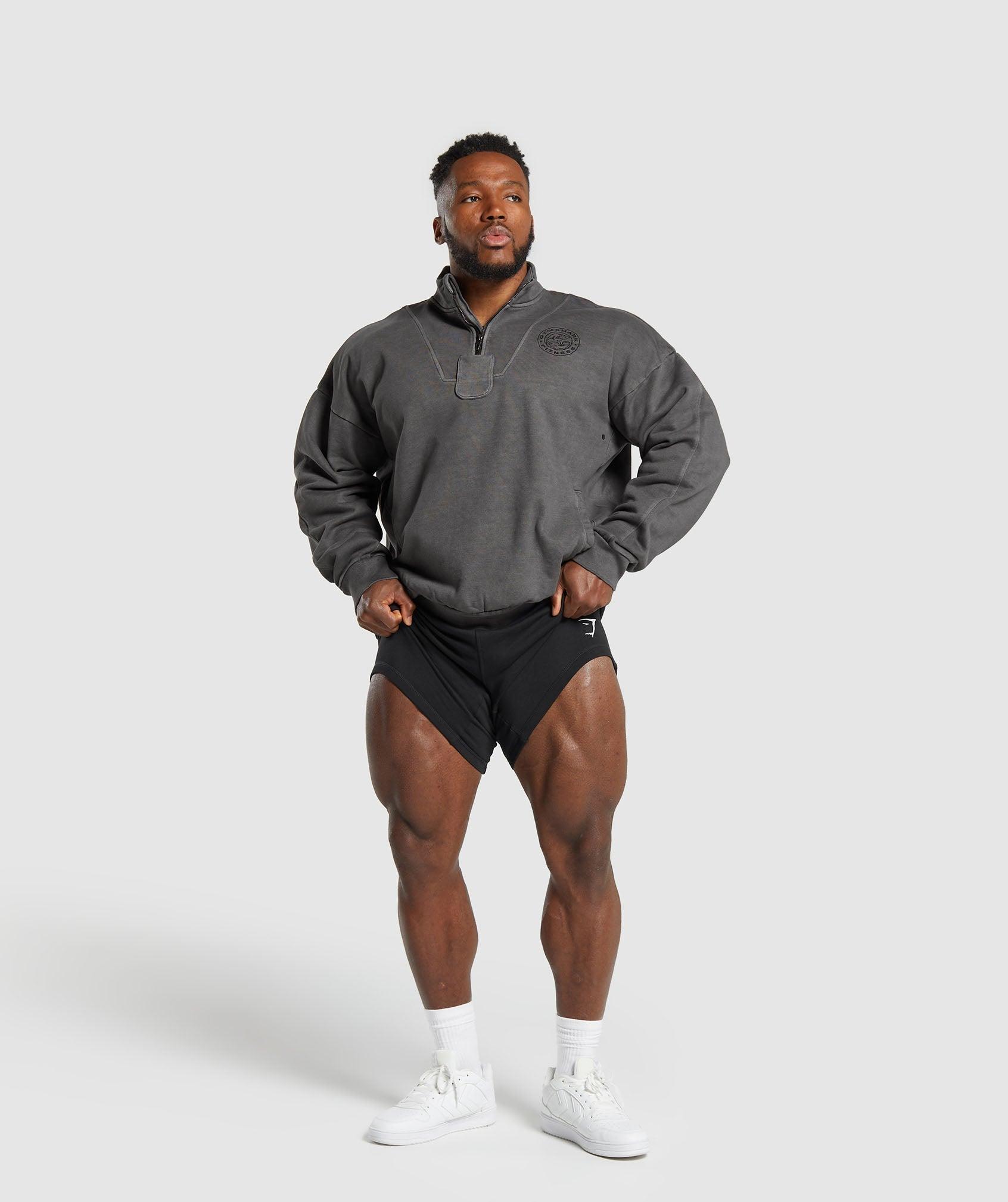 Gymshark Premium Legacy 1/4 Zip - Black Male Product Image