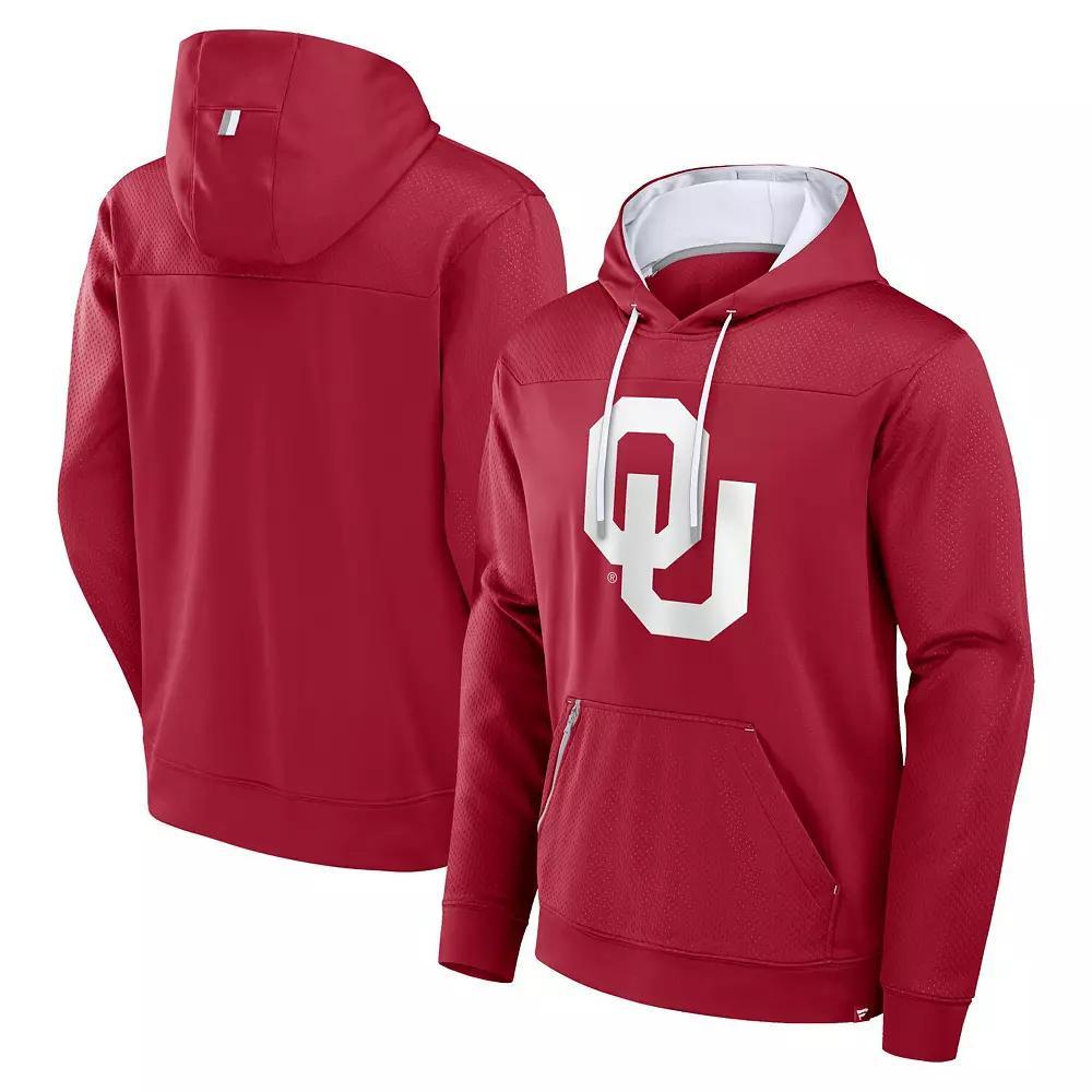 Men's Fanatics  Crimson Oklahoma Sooners Defender Dot Faded Primary Pullover Hoodie, Size: 3XL, Red Product Image