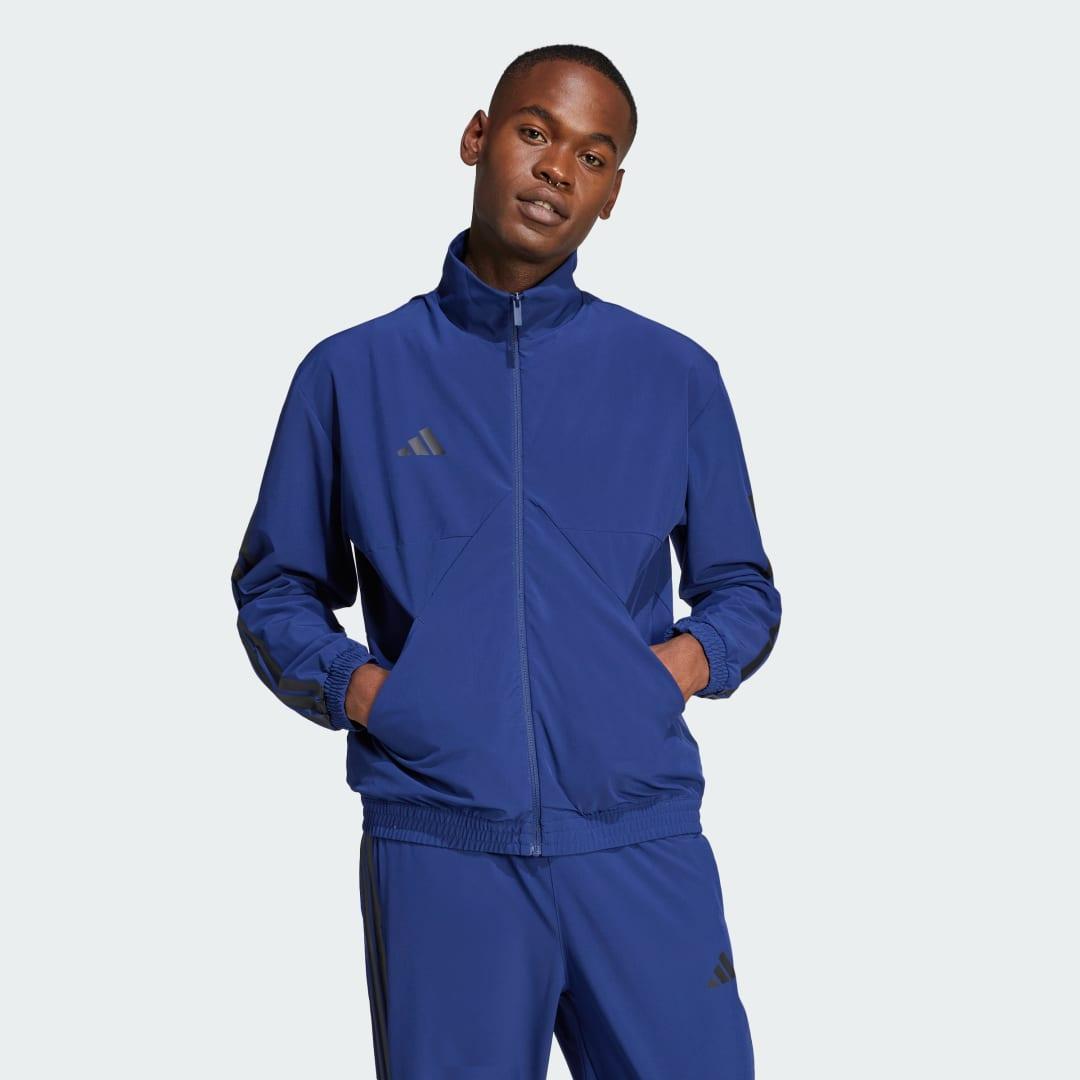 adidas House of Tiro Woven Track Top Dark Blue XL Mens Product Image
