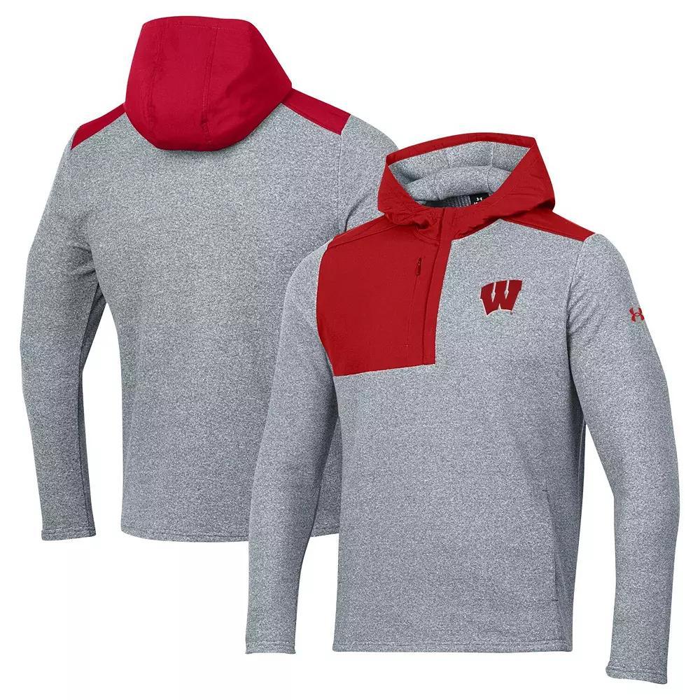 Men's Under Armour Gray Texas Tech Red Raiders Survivor Fleece Hoodie Quarter-Zip Jacket, Size: Medium, Grey Product Image