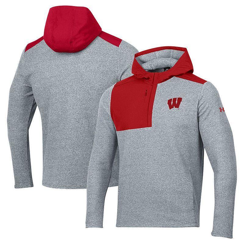 Men's Under Armour Gray Texas Tech Red Raiders Survivor Fleece Hoodie Quarter-Zip Jacket, Size: Medium, Grey Product Image