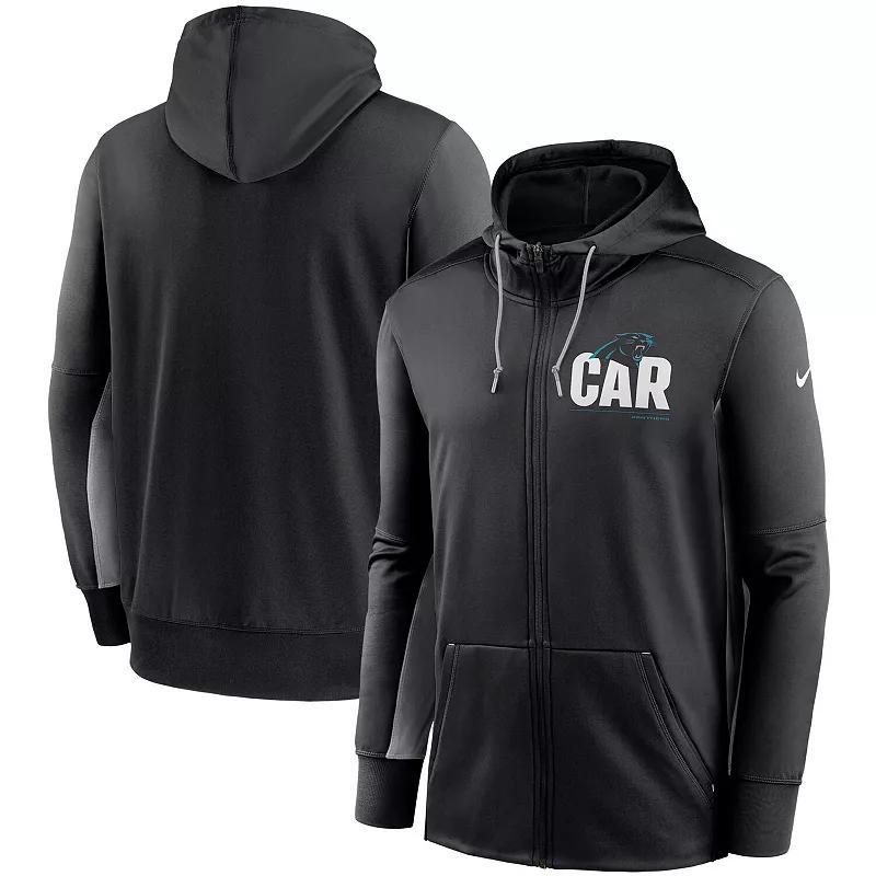 Men's Nike Black/Gray Carolina Panthers Mascot Performance Full-Zip Hoodie, Size: 3XL Product Image