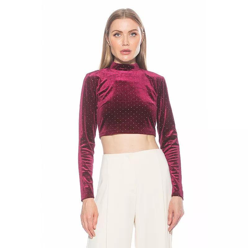 Women's ALEXIA ADMOR Ari Draped Mockneck Long Sleeve Top, Size: Small, Blue Product Image