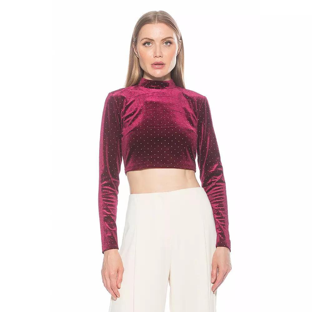 Women's ALEXIA ADMOR Ari Draped Mockneck Long Sleeve Top, Size: Small, Blue Product Image