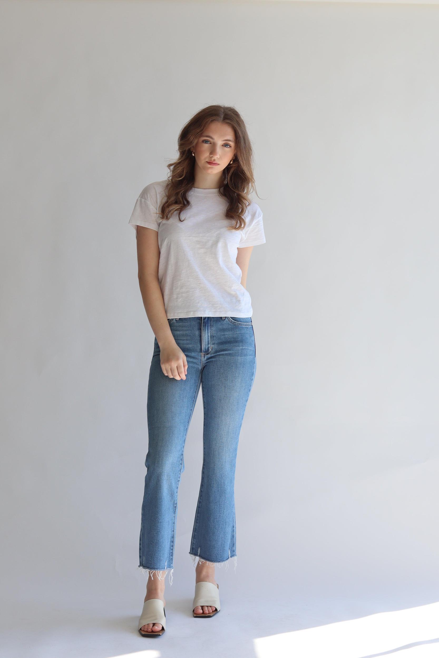 Essential High Rise Crop Flare Jean Product Image