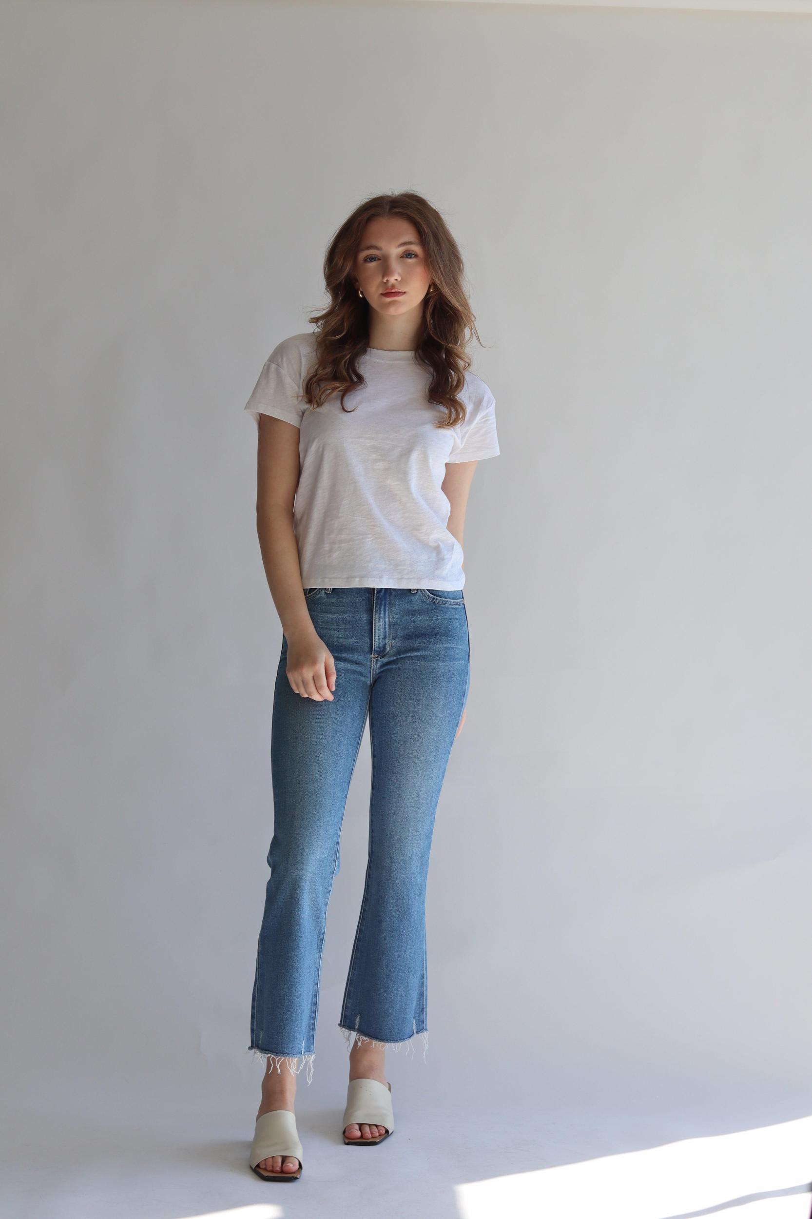 Essential High Rise Crop Flare Jean Product Image
