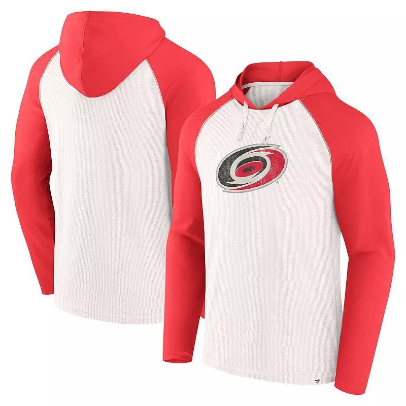 Men's Fanatics White Carolina Hurricanes Vintage Winger Pullover Hoodie, Size: 5XL Product Image