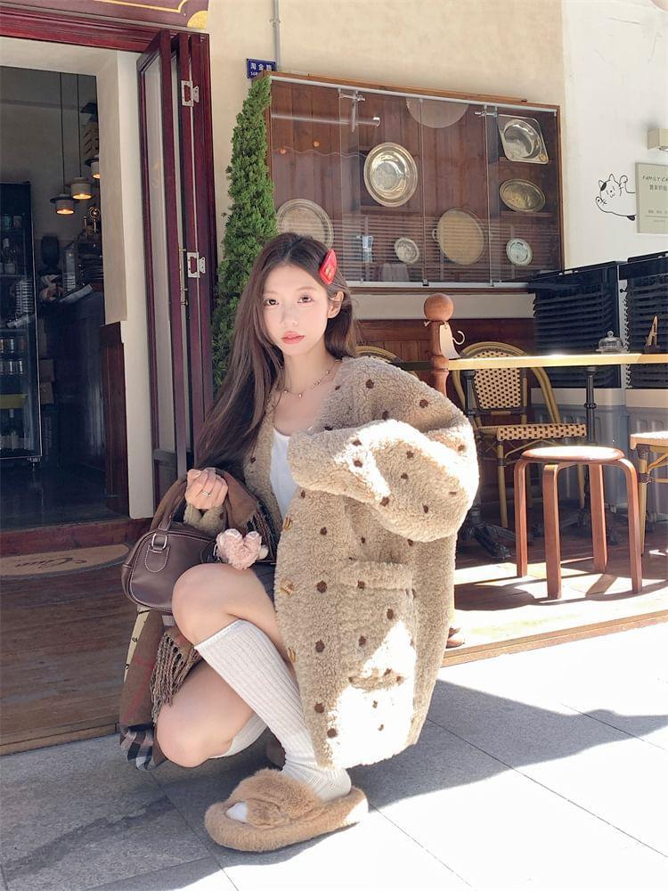 Dotted Faux Shearling Jacket Product Image