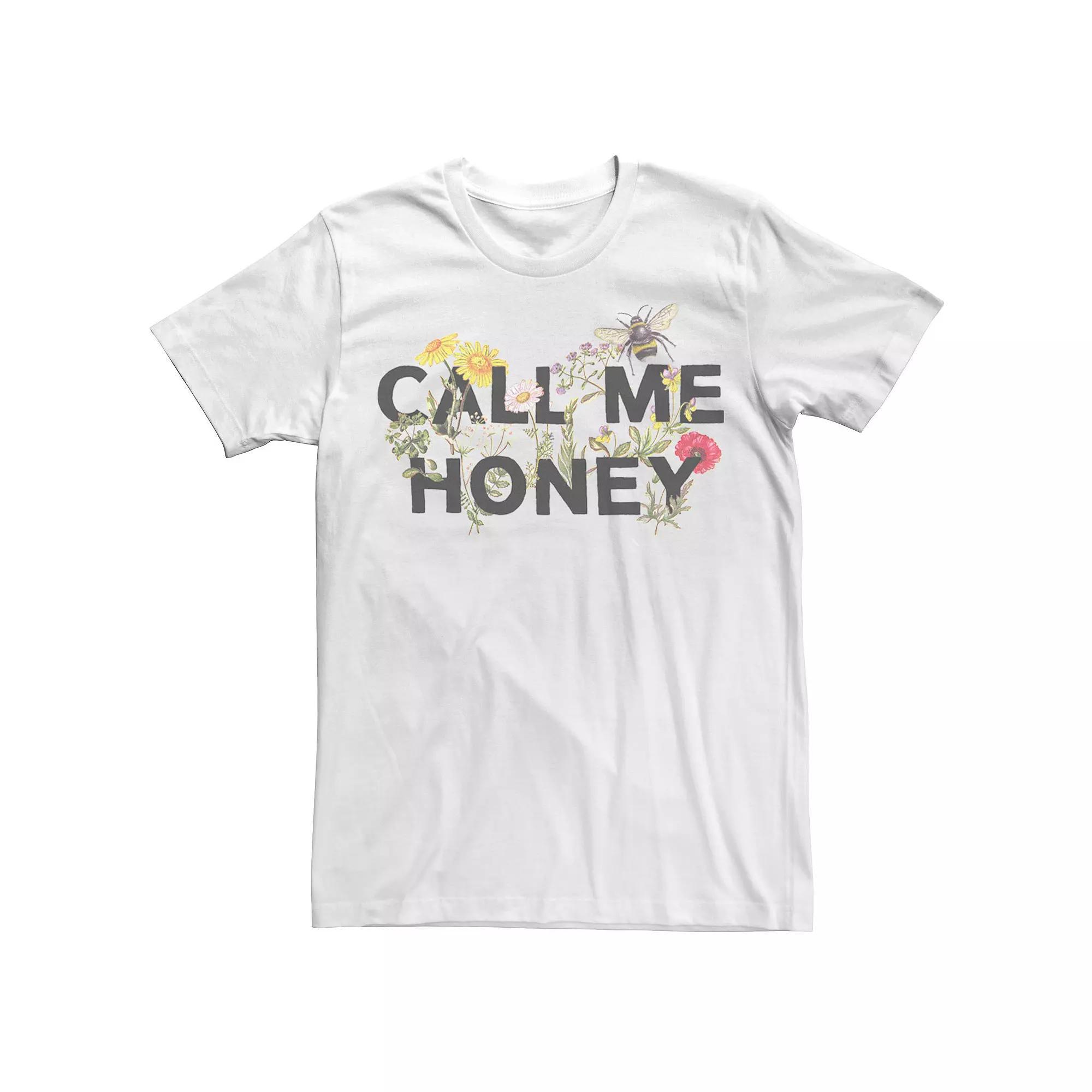 Men's Call Me Honey Floral Bees Tee, Size: XXL, Light Blue Product Image