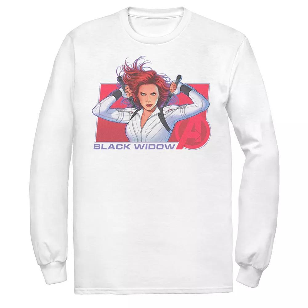Men's Marvel Black Widow Animated Avengers Logo Tee, Size: XXL, White Product Image