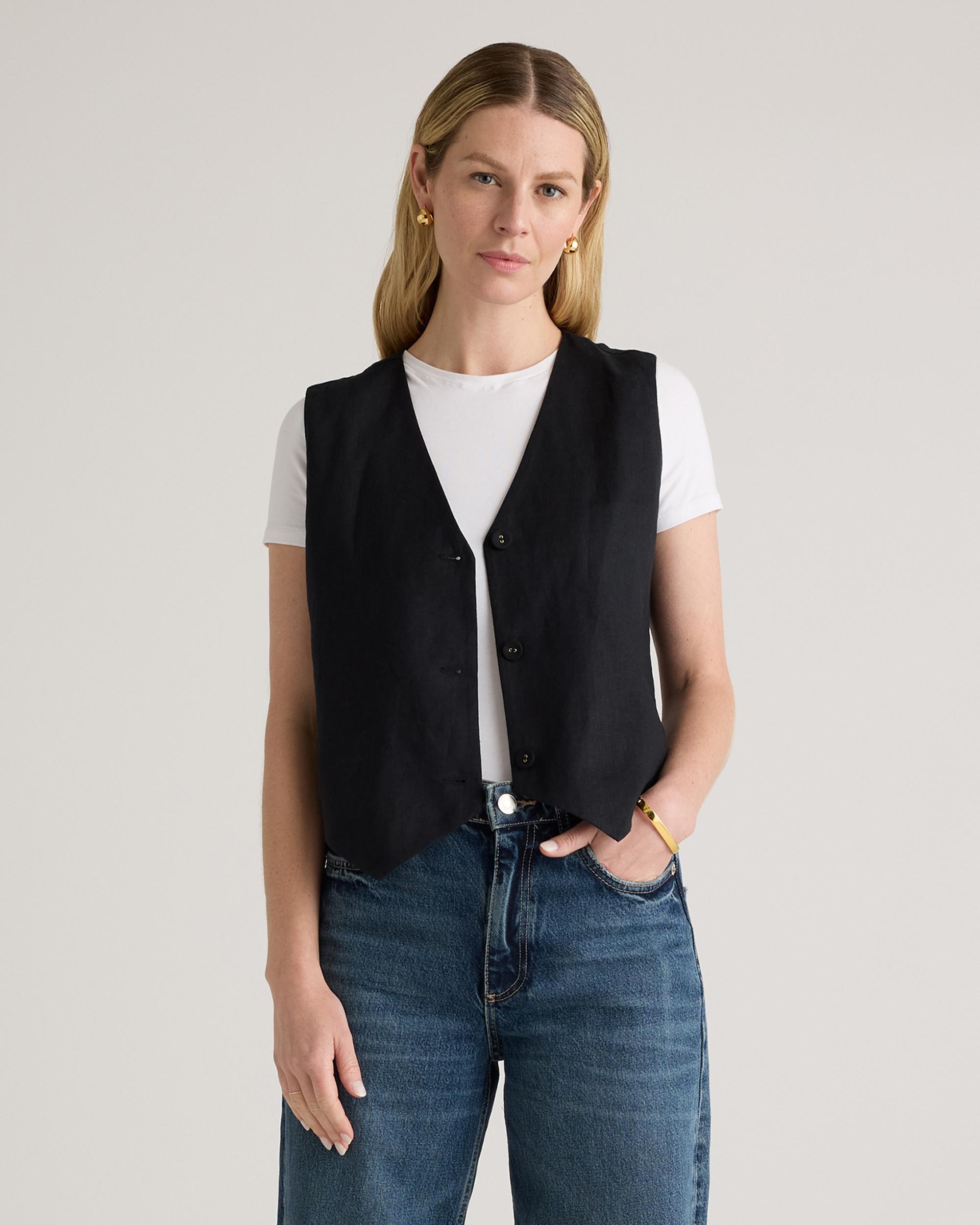 100% European Linen Vest Product Image