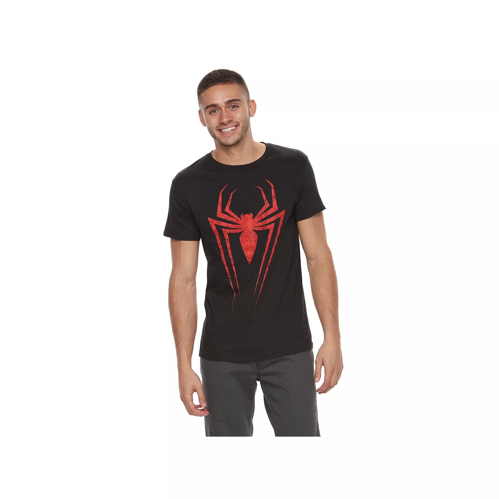 Men's Marvel Spider-Man Logo Tee, Size: Large, Black Product Image
