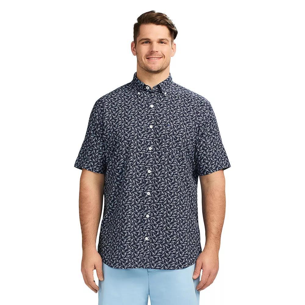 Big & Tall IZOD Breeze Short Sleeve Button-Down Shirt, Men's, Size: XXL Tall, Medieval Blue Product Image