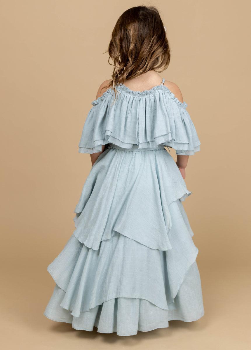 Litta Dress in Pale Blue Girls Product Image