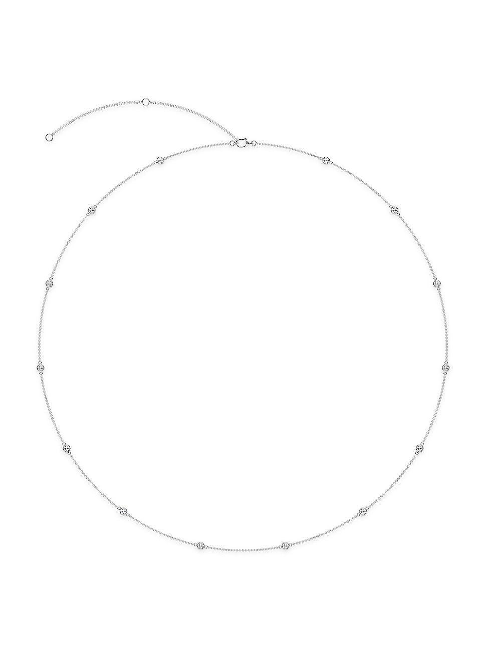 Womens 14K Yellow Gold & 14-Diamond Station Necklace/0.70-2.10 TCW Product Image