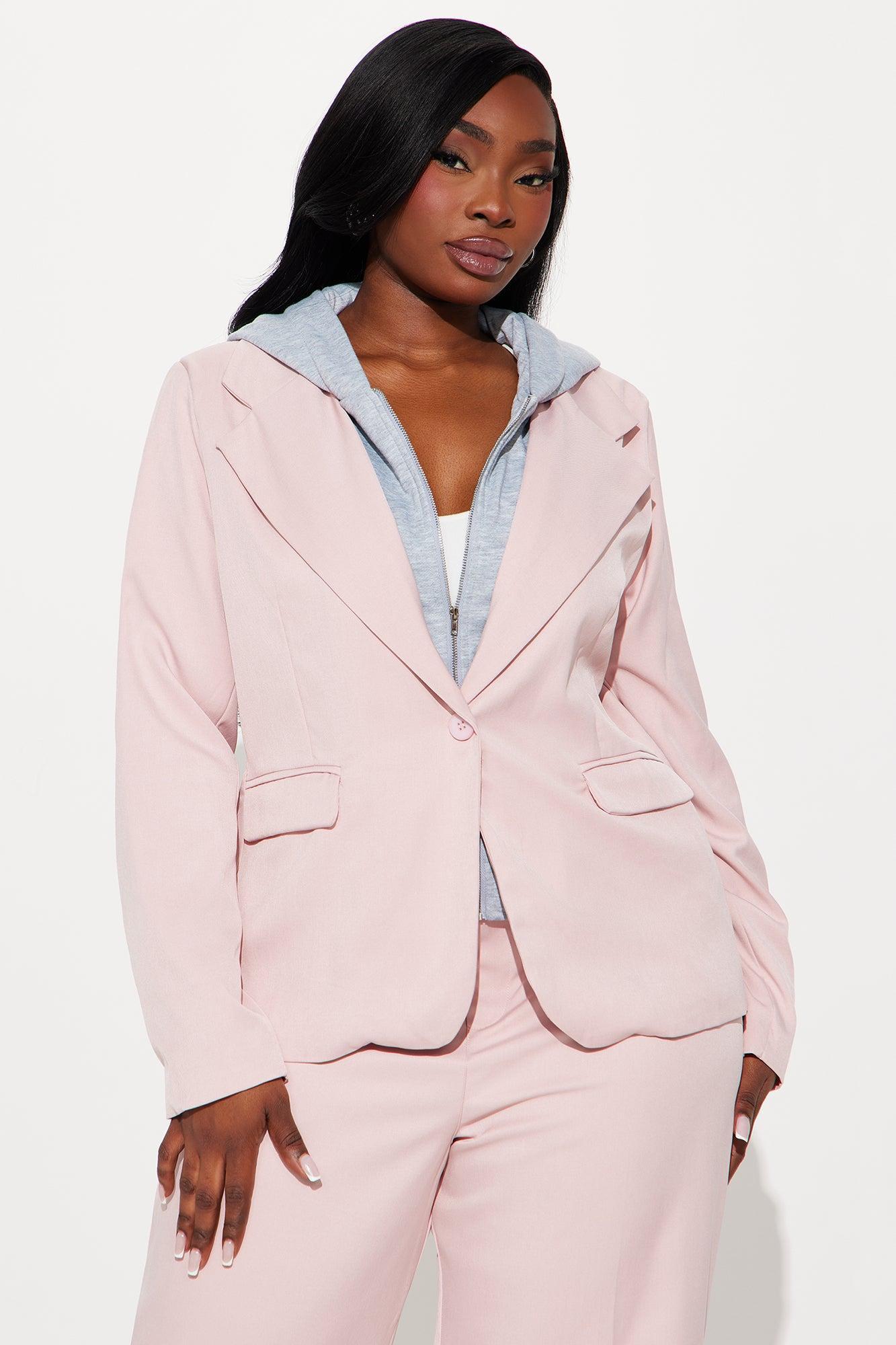 LA Vibe Blazer Pant Set - Pink/combo Product Image