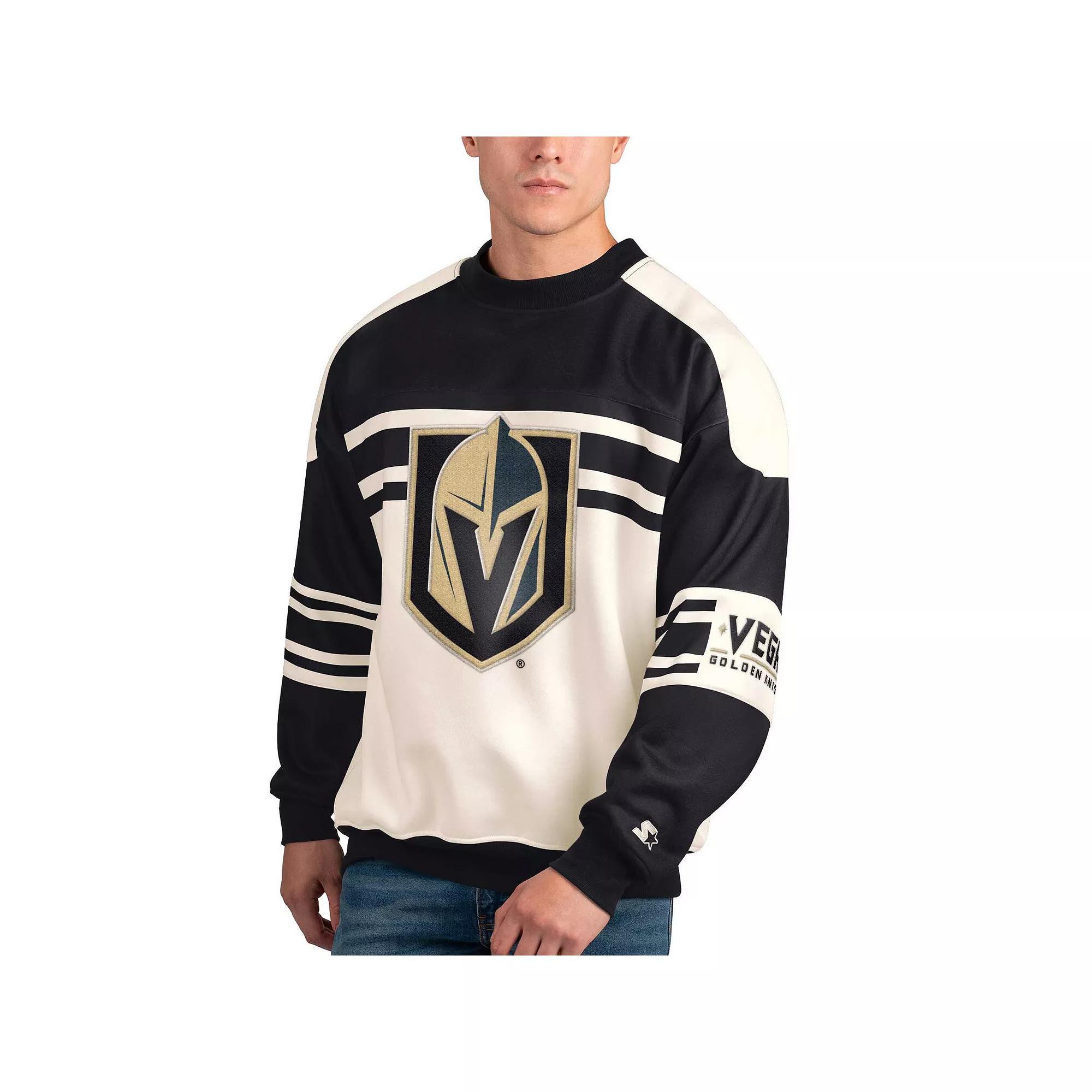 Men's Starter White Buffalo Sabres Defense Fleece Crewneck Pullover Sweatshirt, Size: XL Product Image