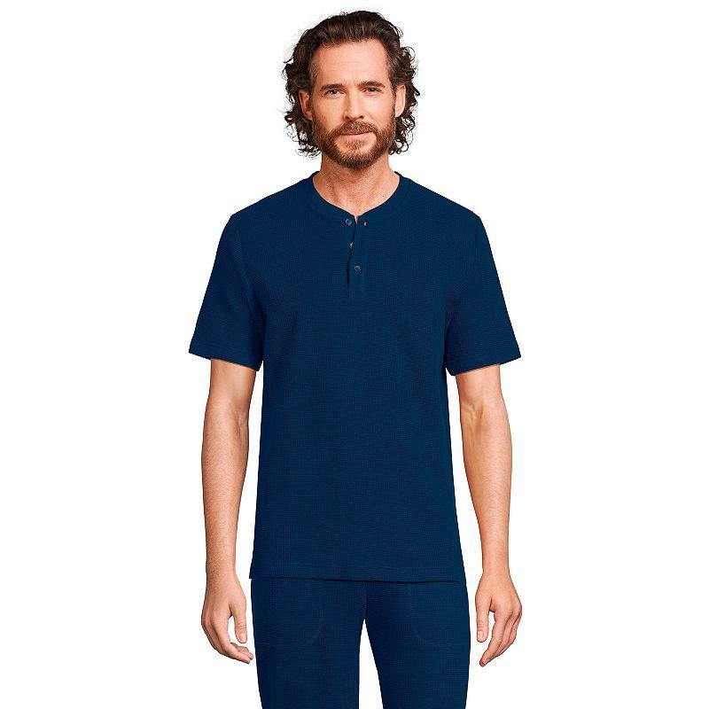 Mens Lands End Waffle Pajama Sleep Henley Product Image