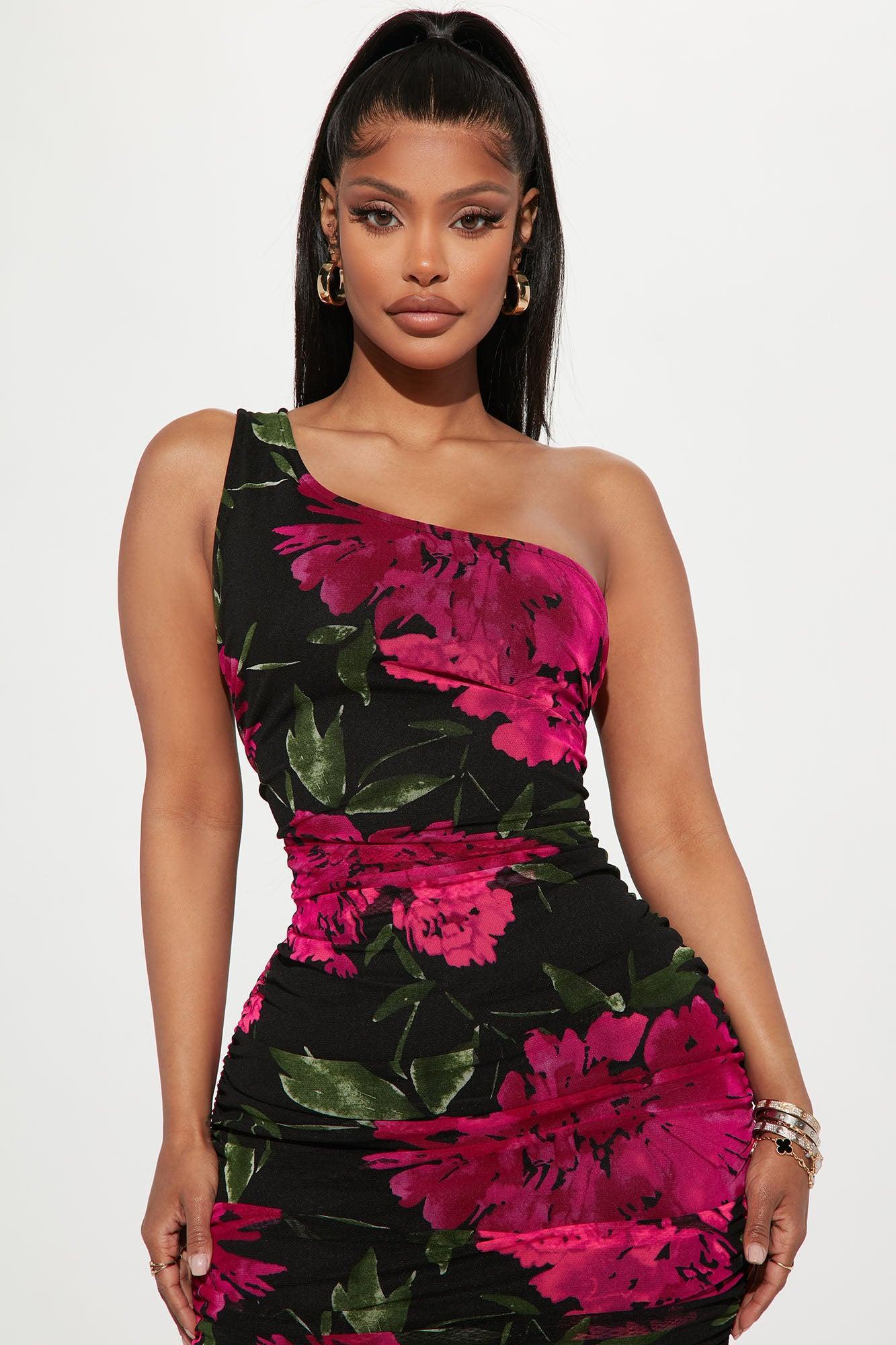 Rosalia Ruched Midi Dress - Pink/combo Product Image