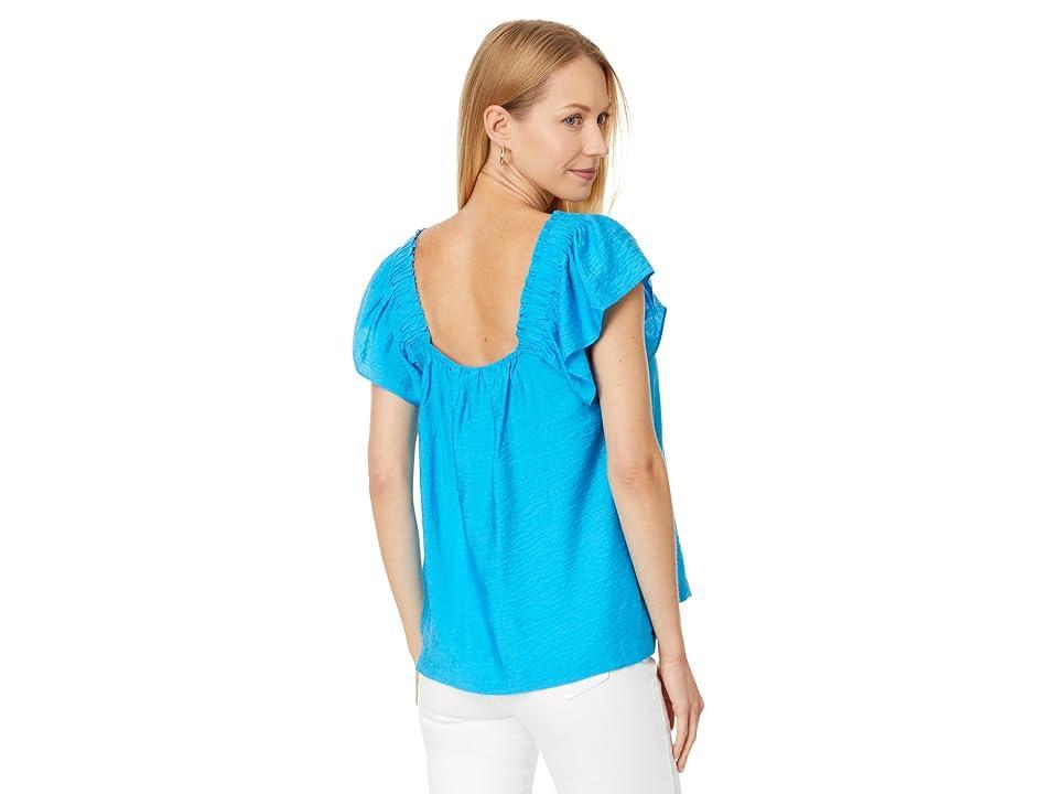 Lilly Pulitzer Caralisa Short Sleeve Top (Tangier Teal) Women's Clothing Product Image