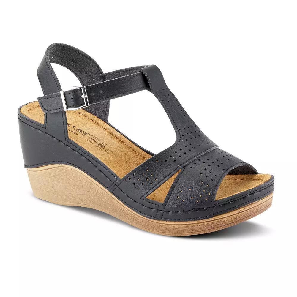 Flexus by Spring Step Natala Women's Wedge Sandals, Size: 41, Black Product Image