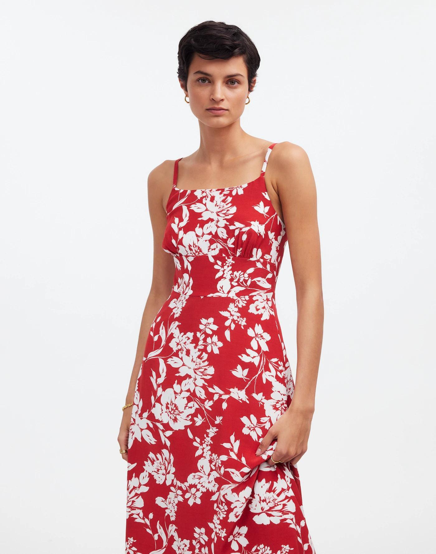 Square-Neck Tank Dress in Floral Product Image