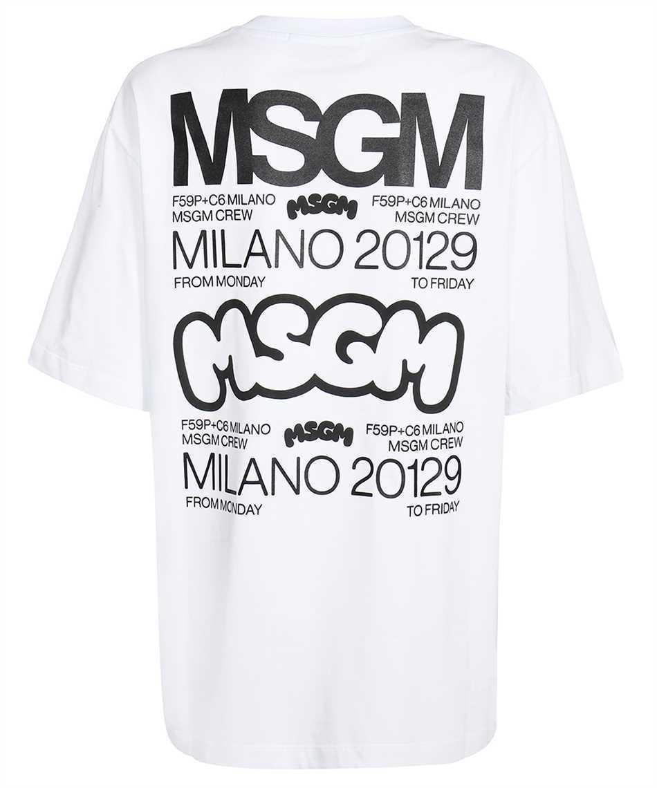 MSGM Logo-print Cotton T-shirt In White Product Image
