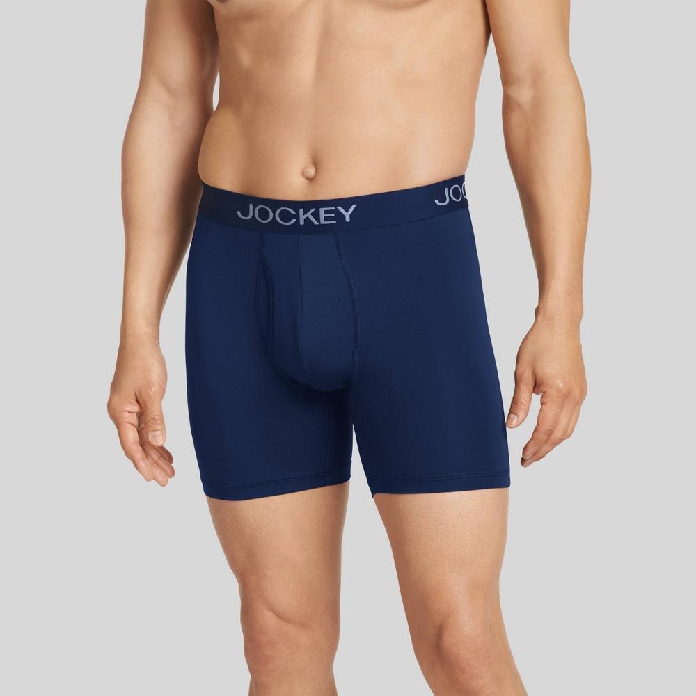 Jockey Generation™ Men's Microfiber Stretch 3pk Boxer Briefs Black/Blue S: Moisture Wicking, Quick Dry, Tagless Design Product Image
