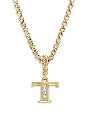 David Yurman 18K Gold Amulets Diamond Pave Initial Pendant Product Image
