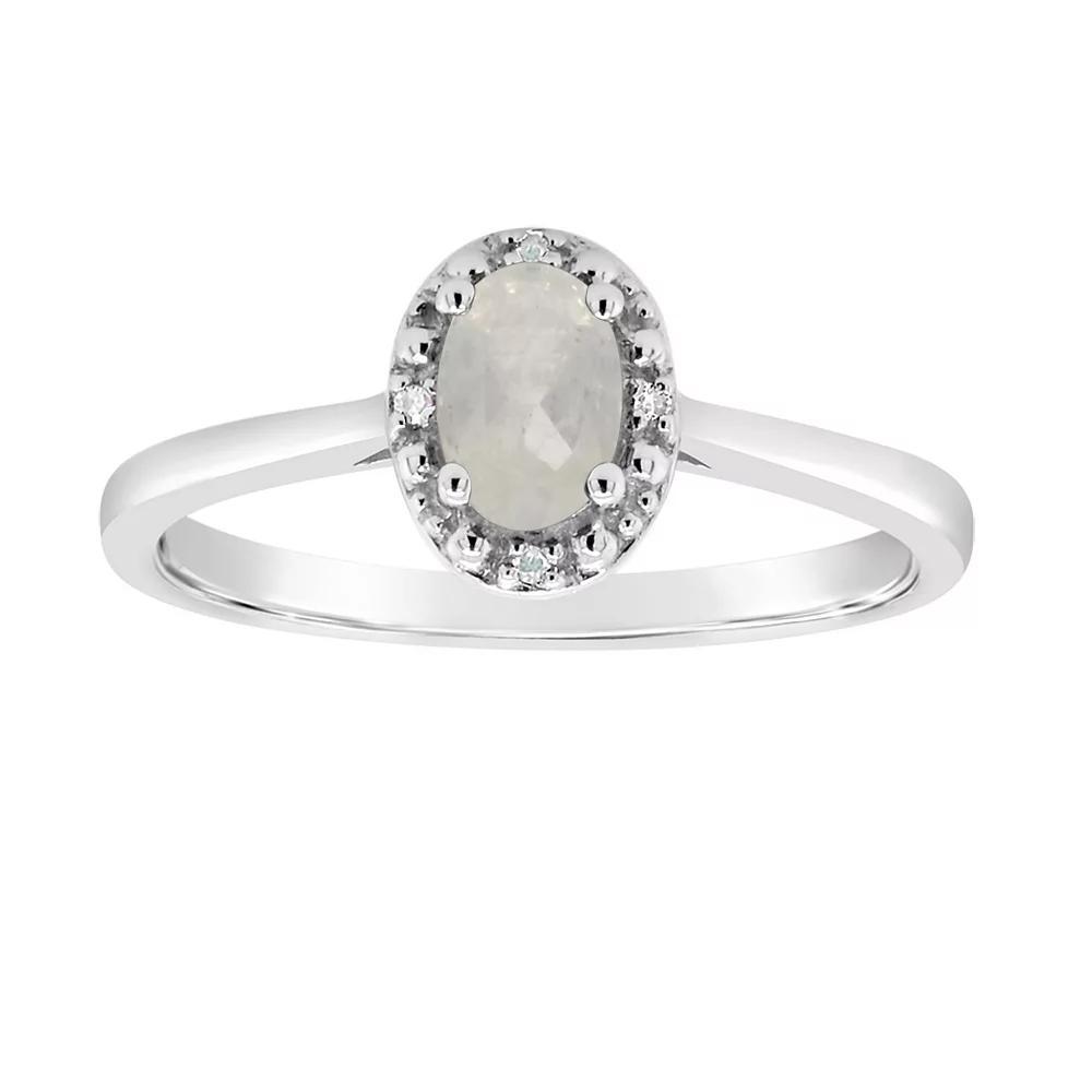 Celebration Gems Sterling Silver Oval Genuine Citrine Diamond Accent Frame Ring, Womens Product Image