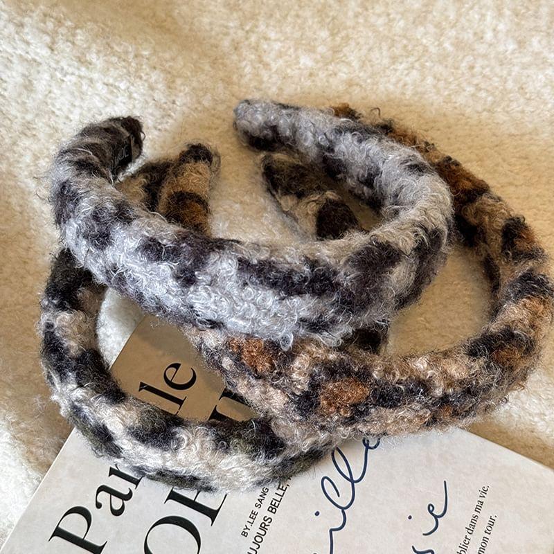 Leopard Furry Headband Product Image